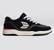 UBA PRO Black Suede and Mesh Ivory Logo Red Sneaker - Image 9