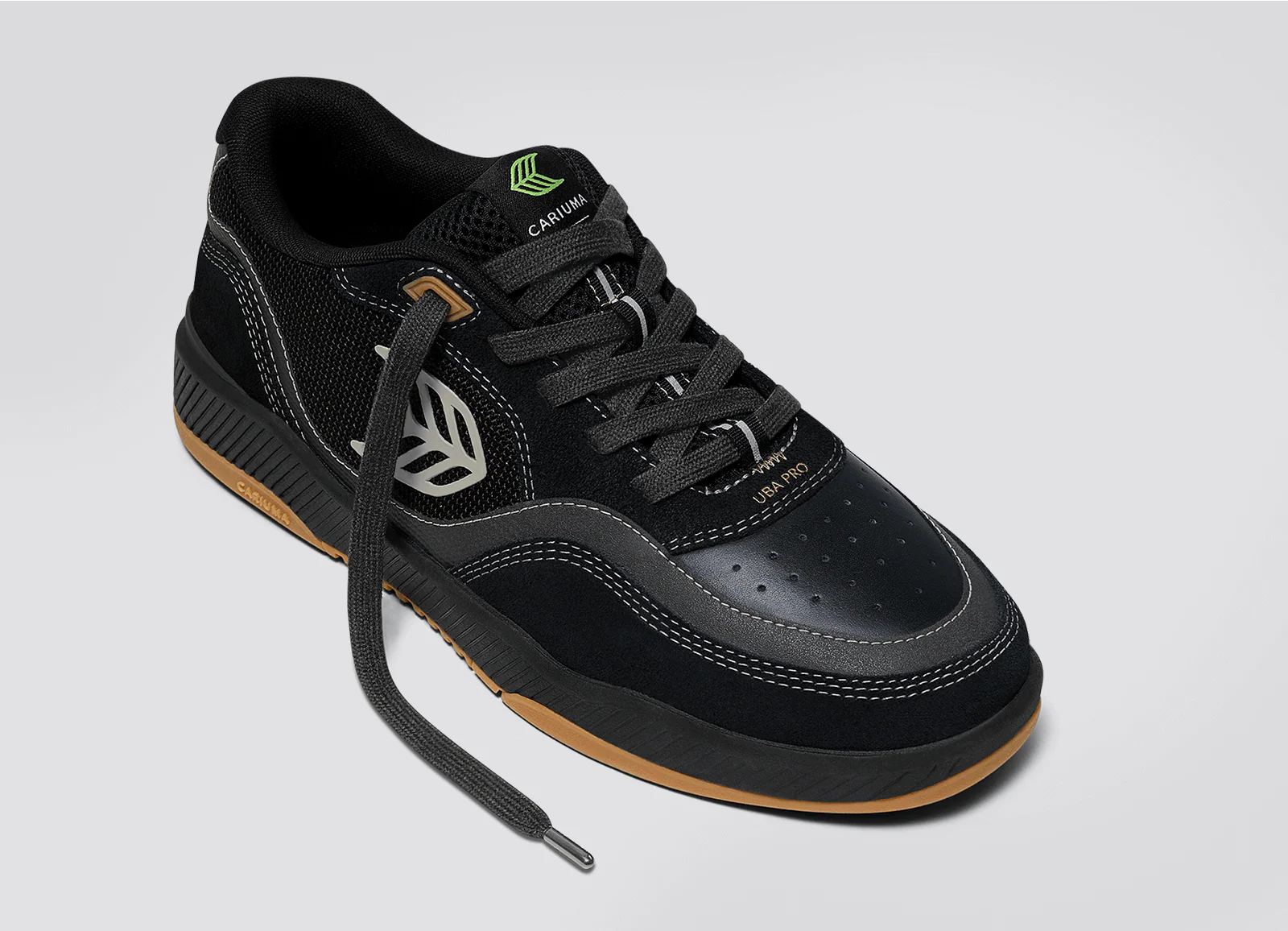 UBA PRO Black Suede and Mesh Silver Cloud Logo Sneaker - Image 4