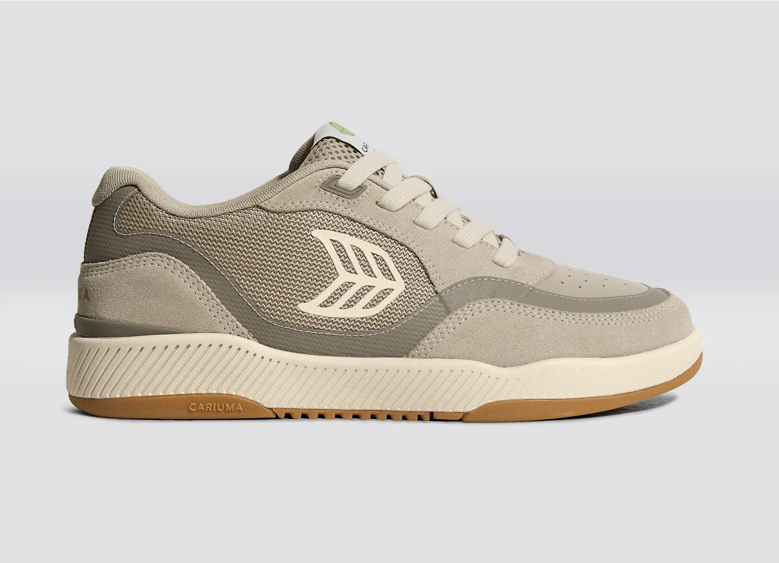 UBA PRO Plaza Taupe Suede and Mesh Almond Milk Logo Sneaker - Image 3