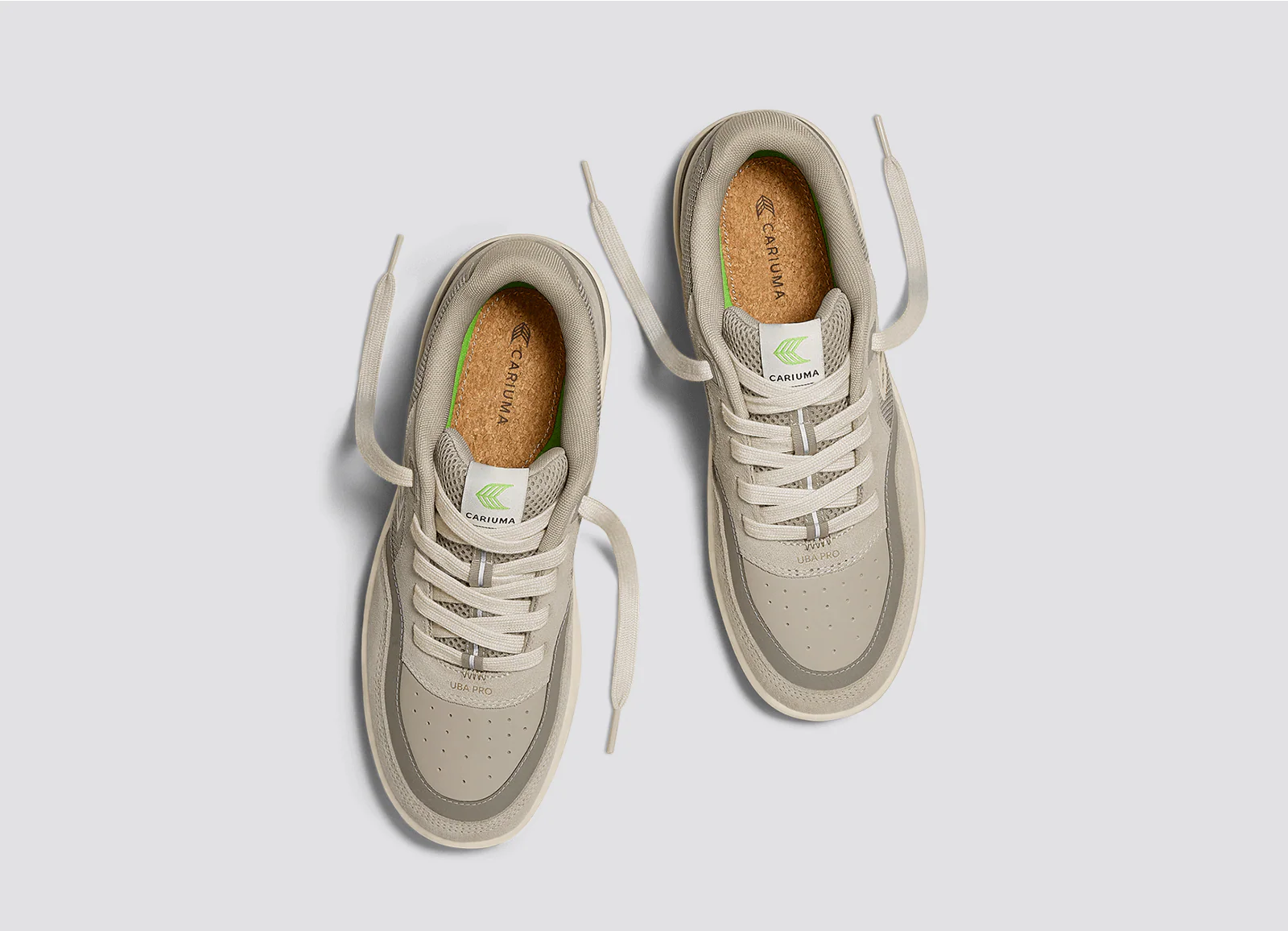 UBA PRO Plaza Taupe Suede and Mesh Almond Milk Logo Sneaker - Image 7