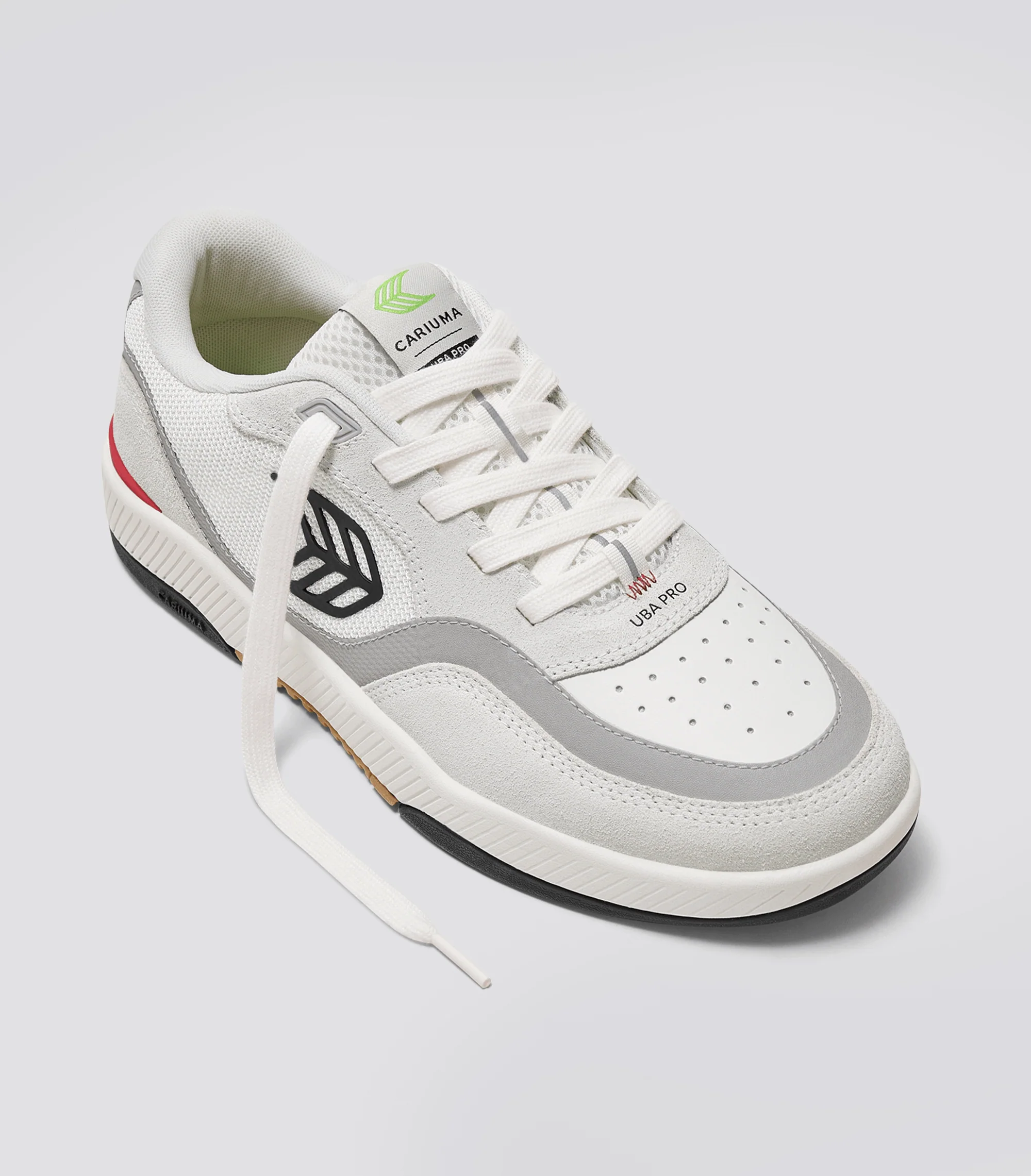 UBA PRO Smoke White Suede Off-White Mesh Black Logo Red Sneaker - Image 10