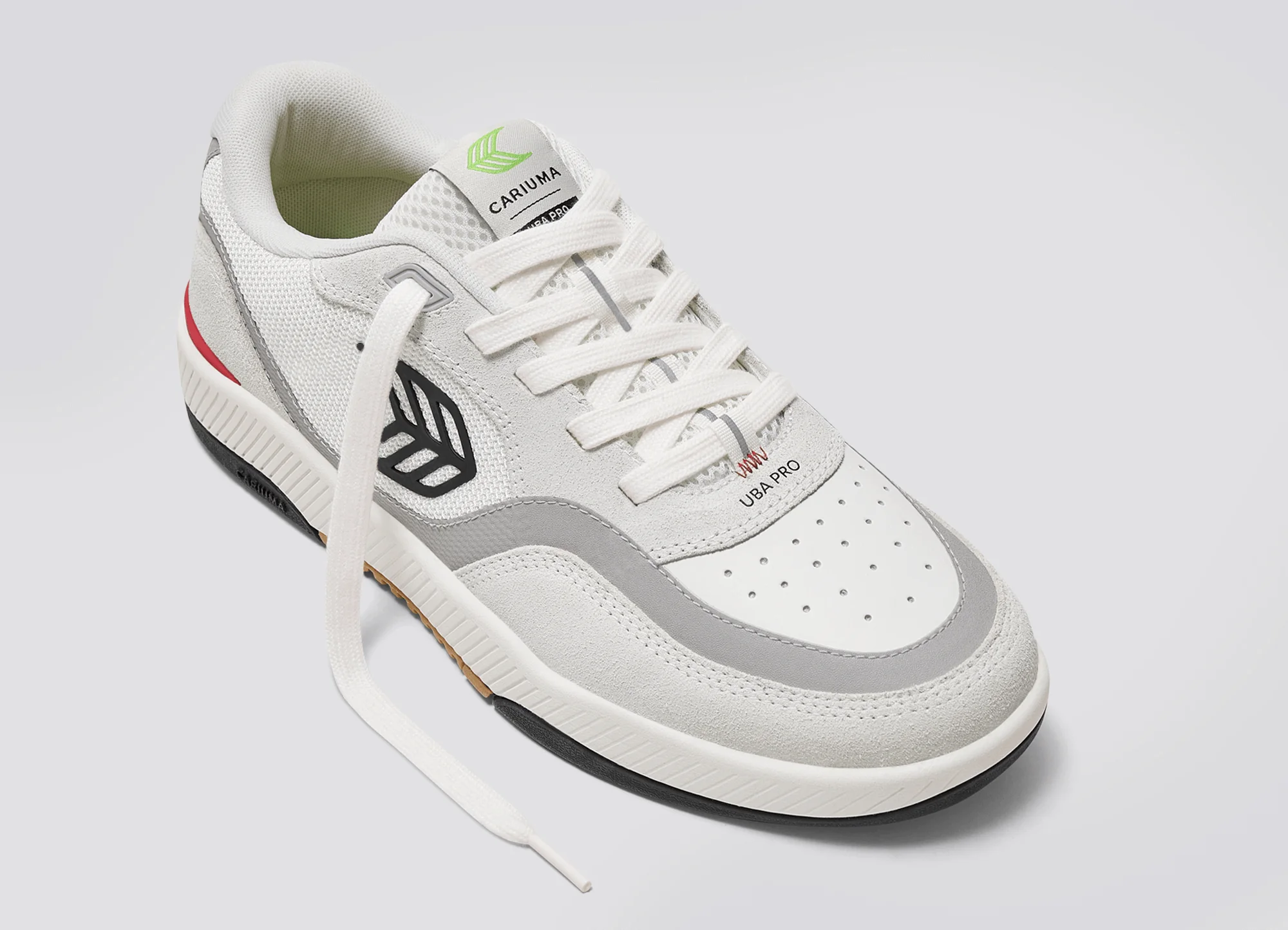 UBA PRO Smoke White Suede Off-White Mesh Black Logo Red Sneaker - Image 4