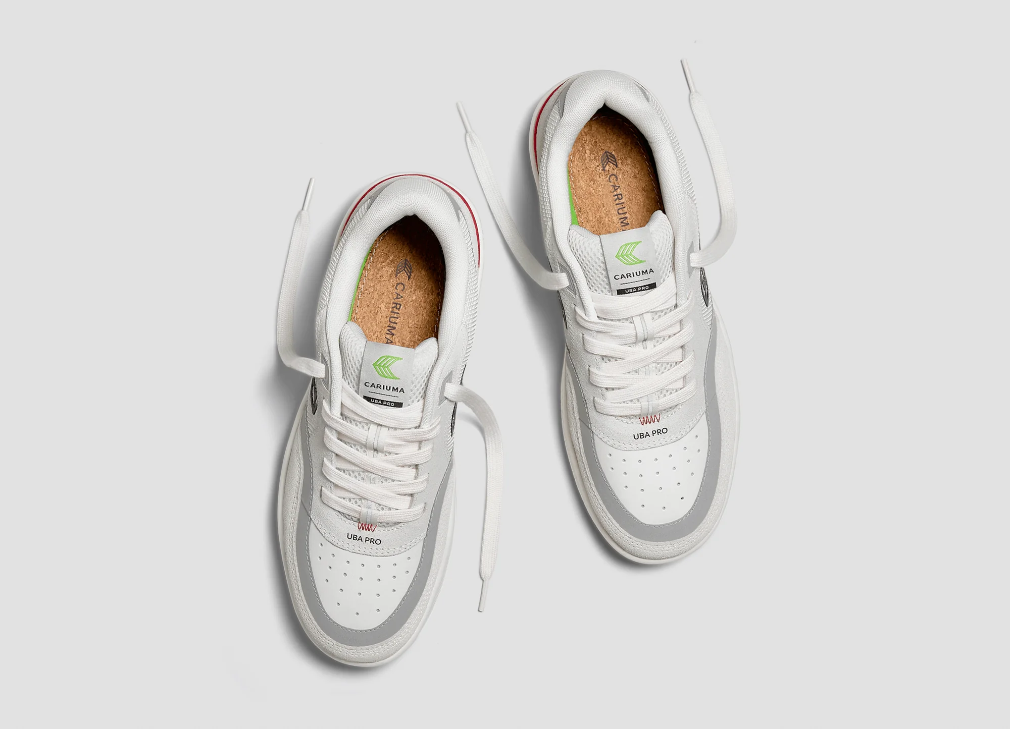 UBA PRO Smoke White Suede Off-White Mesh Black Logo Red Sneaker - Image 7