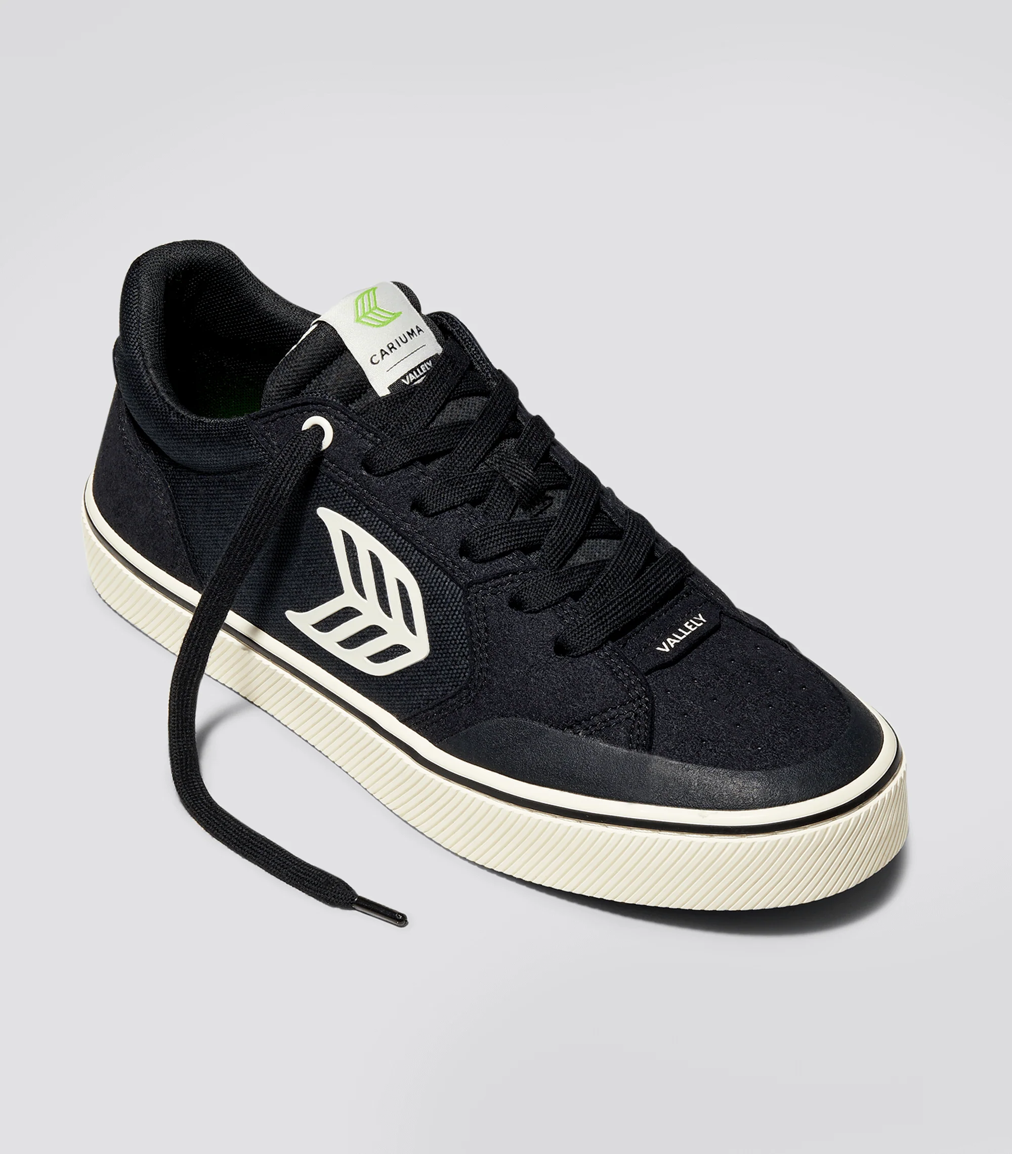 VALLELY PRO Black Suede and Cordura Ivory Logo Sneaker - Image 10