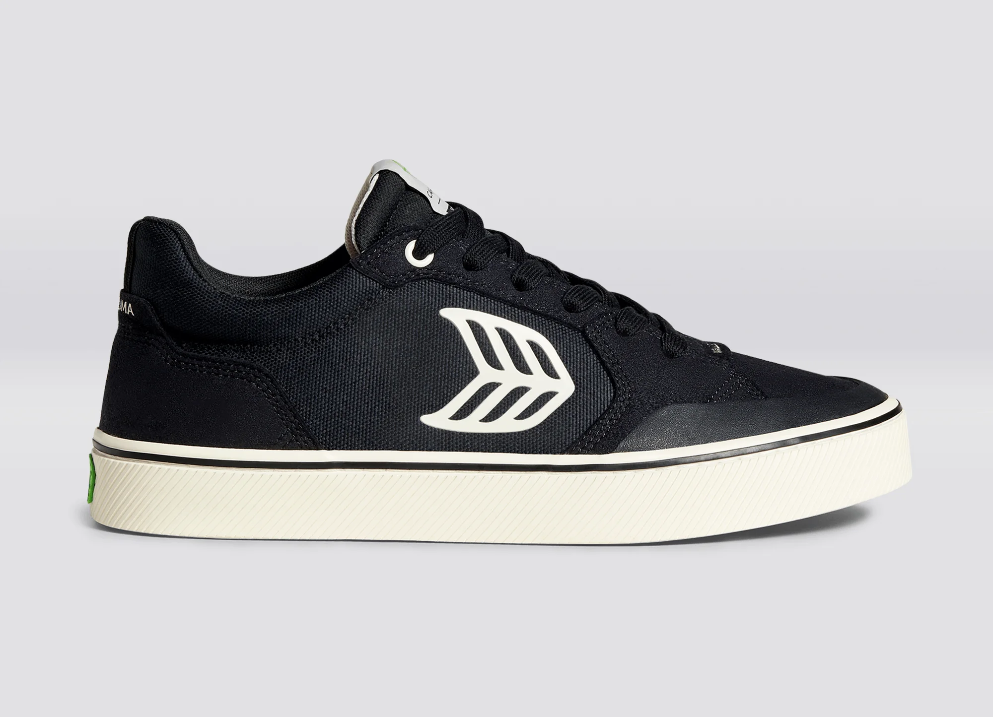 VALLELY PRO Black Suede and Cordura Ivory Logo Sneaker - Image 3