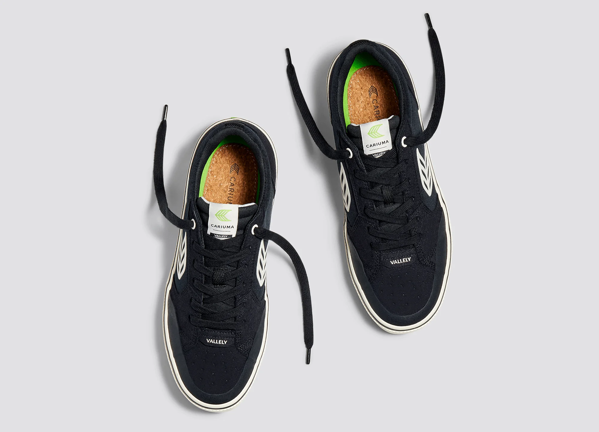 VALLELY PRO Black Suede and Cordura Ivory Logo Sneaker - Image 7